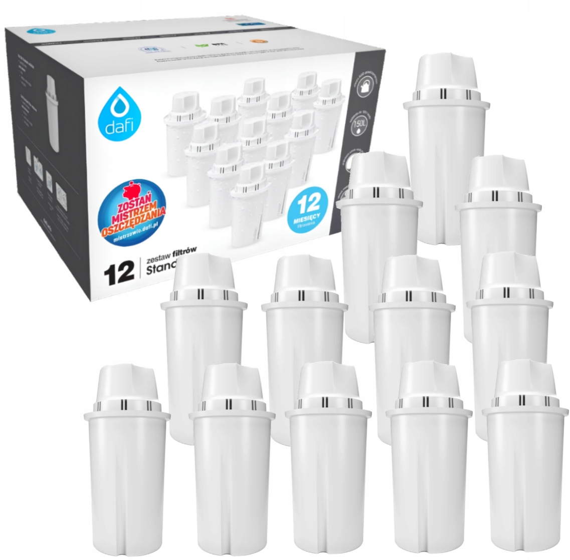 Filtry do wody Dafi Classic Filtr 12 szt zapas na rok