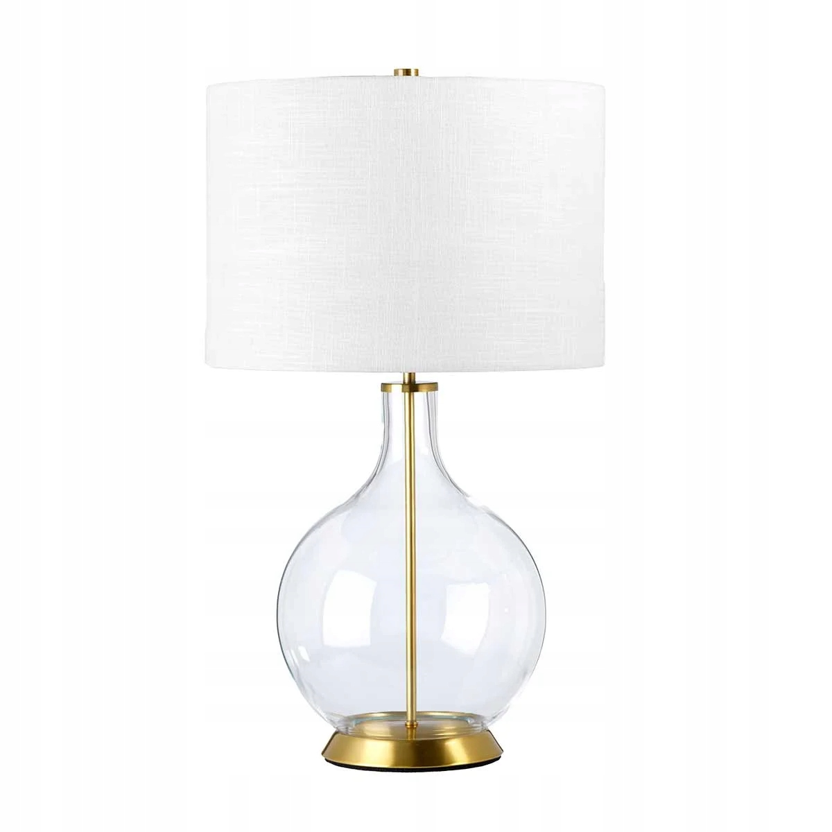 Mosadzná sklenená stolová lampa s bielym tienidlom, ozdobná, 67 cm, Elstead