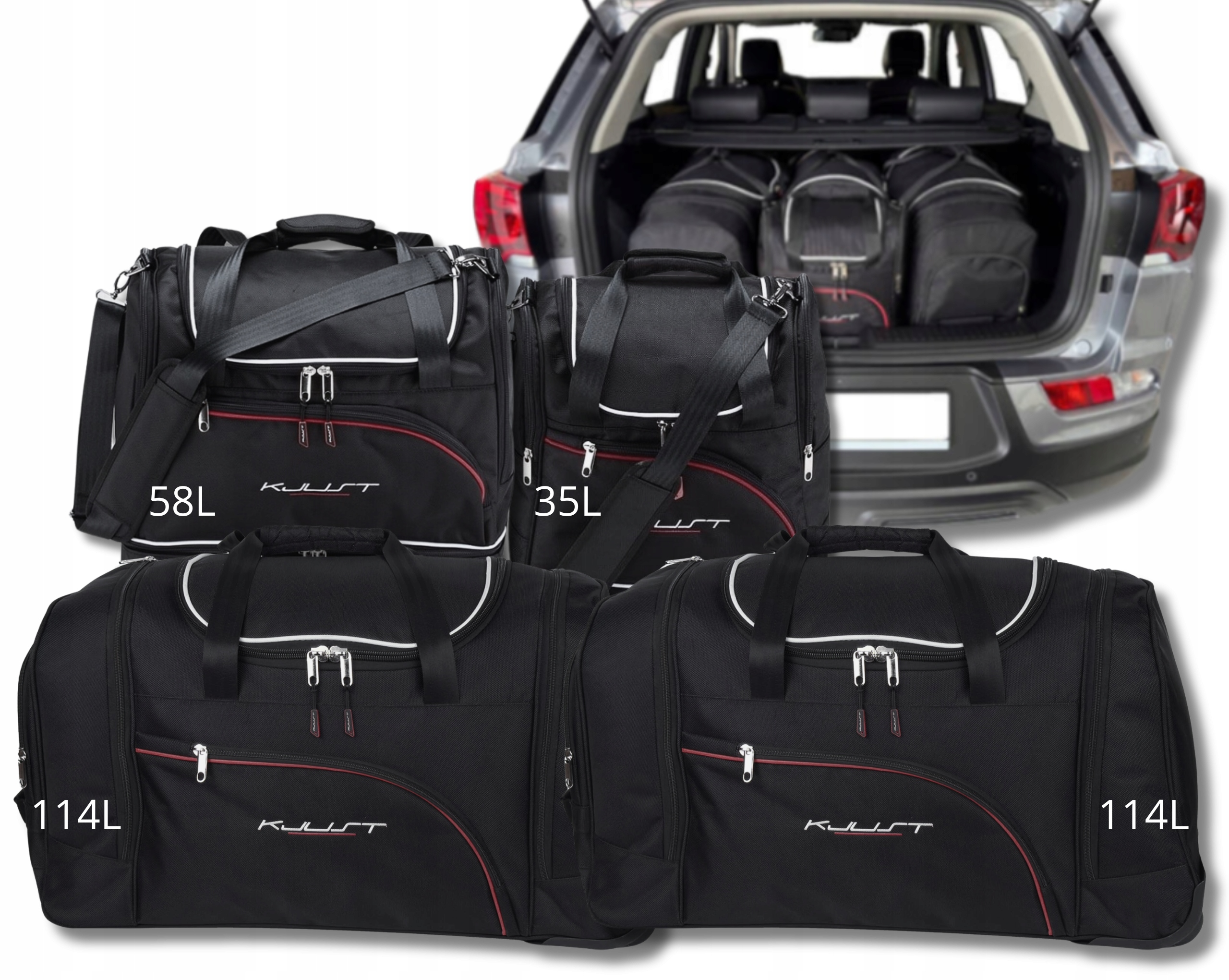 Sada kompletu tašiek Kjust do batožinového priestoru Ssangyong Korando 2019-