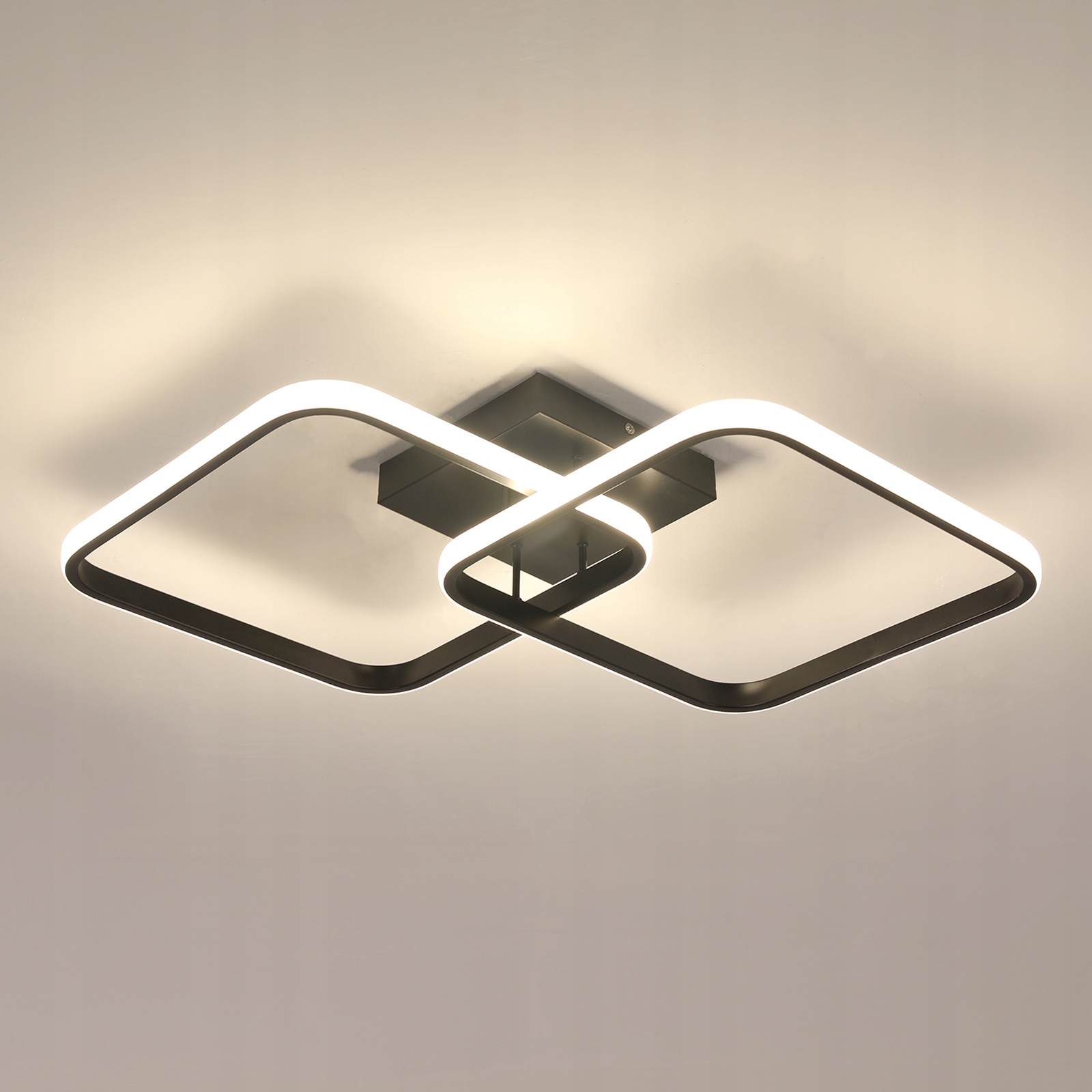 Led Stropní Svítidlo Lustr Černý Čtverec Moderní 42W 4500K