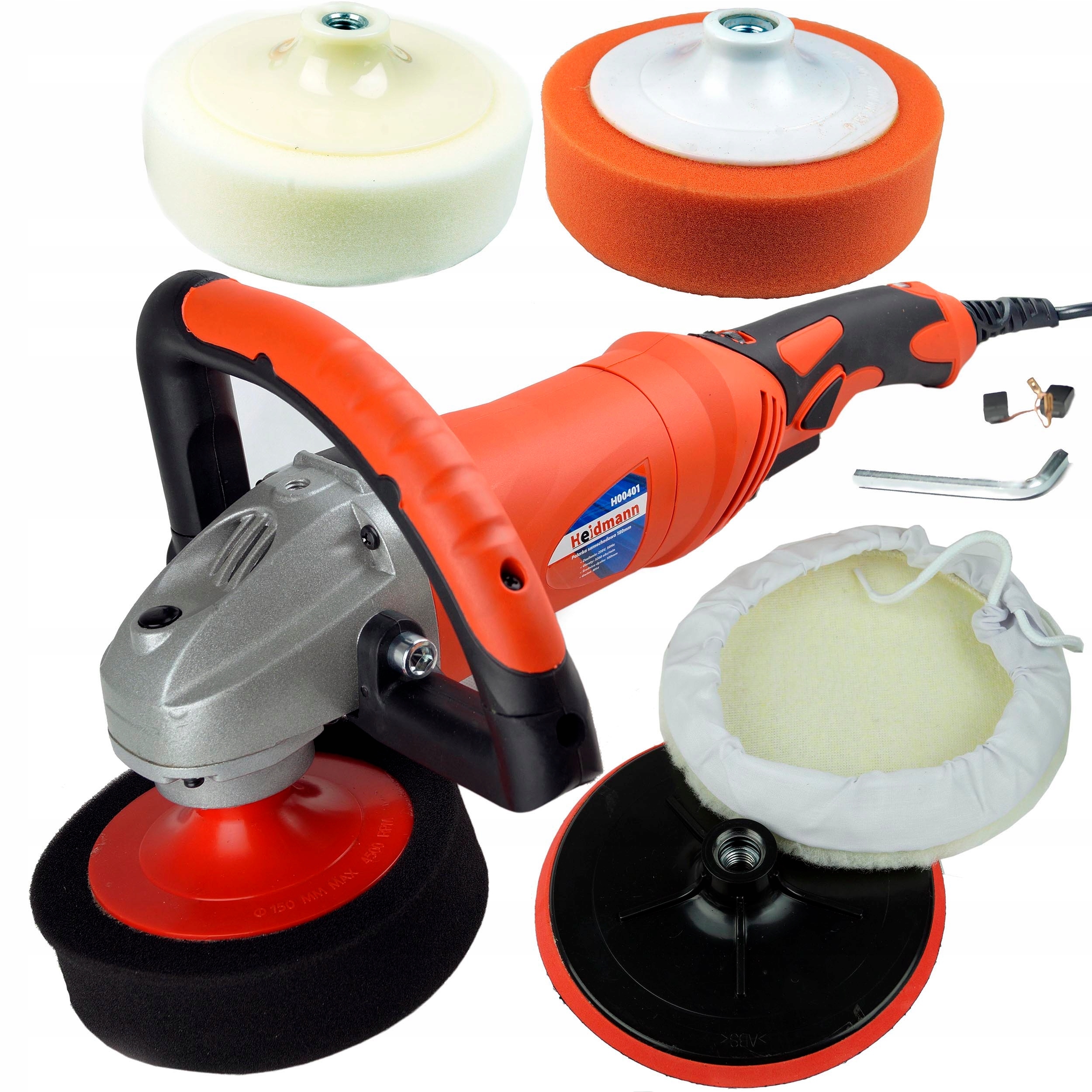 POLERKA Z REGULACJĄ OBROTÓW + GĄBKI POLERSKIE Zawiera baterie nie