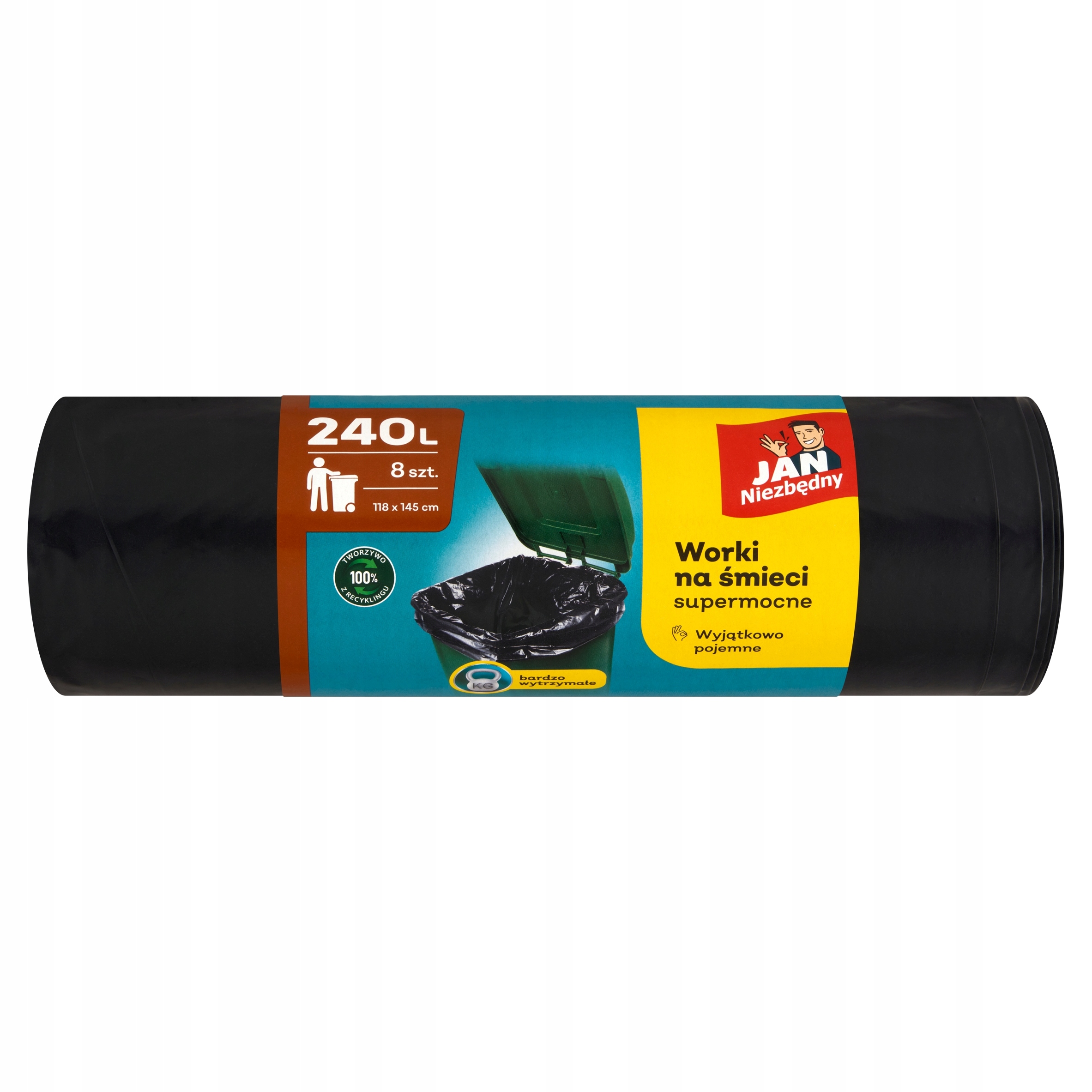 Levně Sáčky na odpadky Jan Nezbytný, 240 l, 8ks Domácí sáčky na odpadky Sada