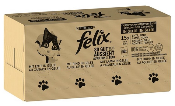 Levně Felix Fantastic v gal. 120 x 85 g hovězí, kuřecí, kachní, jehněčí maso