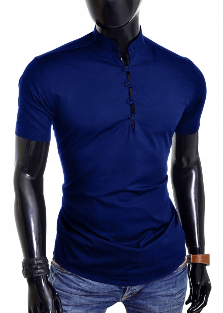 Koszula Męska Casual Stójka Comfort Slim Kolory Rodzaj kołnierzyka stójka