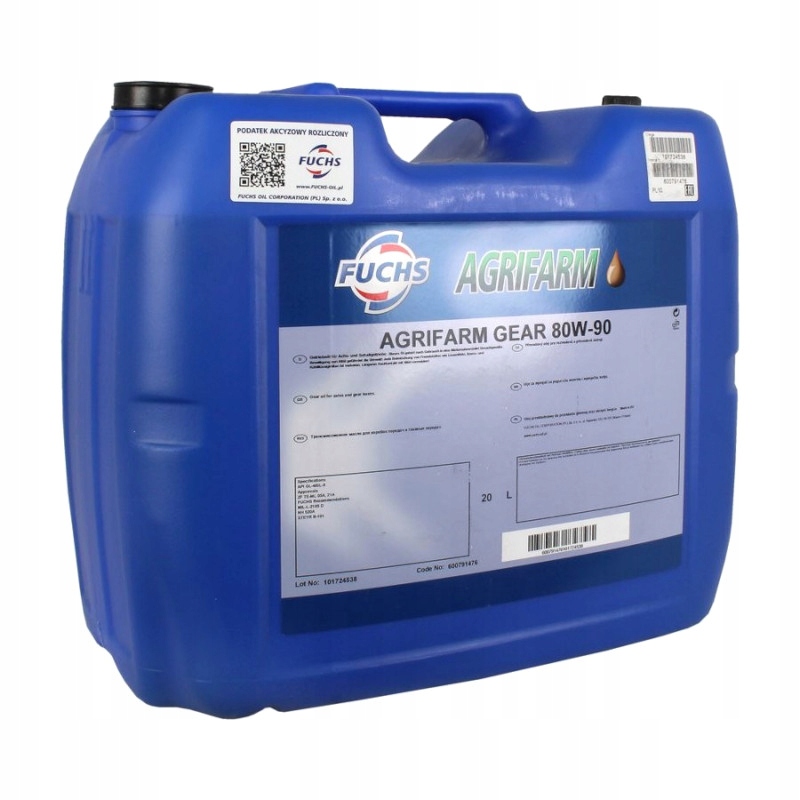 Olej przekładniowy Fuchs Agrifarm Gear 80W-90 GL-4 GL-5 do ciągników 20L