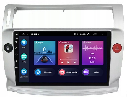 Gps A Android Rádio Navigace Bt Citroen C4 2004-2009 Carplay 4GB 64GB