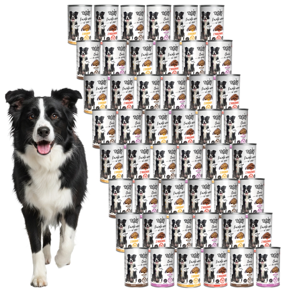 Levně TufTuf mokré Vlhké Krmivo konzerva masové kousky MIX Chutí sada 48x415g