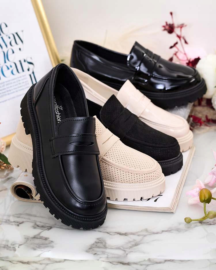 CZARNE MOKASYNY DAMSKIE EDOLIA 38 Marka Royalfashion