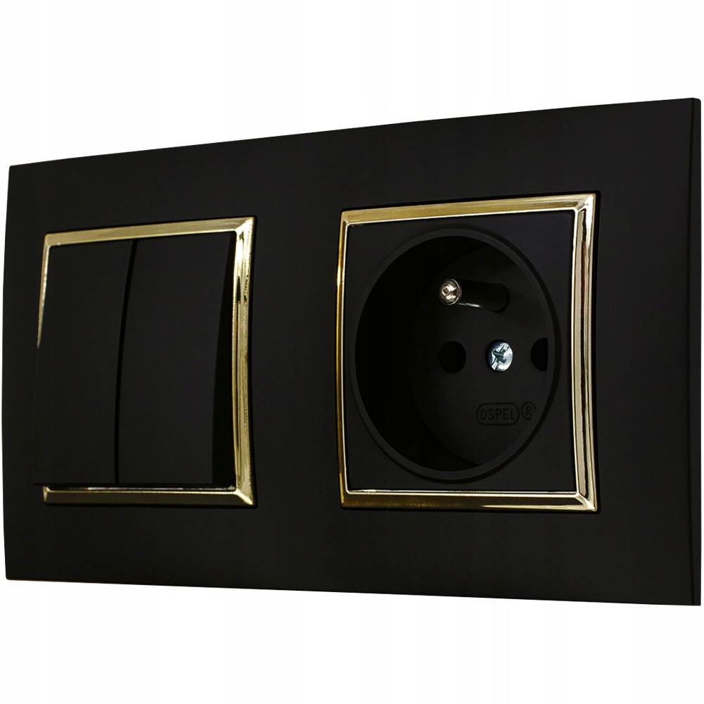 

Gniazdo Z Włącznikiem Do Sypialni Czarne Złote