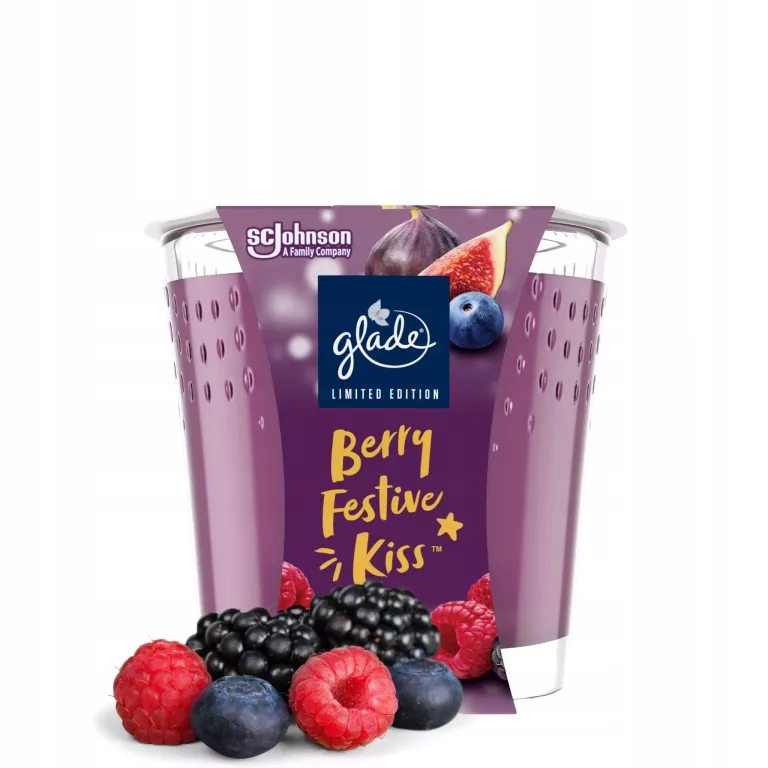 ŚWIECA ZAPACHOWA ŚWIĄTECZNA GLADE BERRY FESTIVE KISS 112G ZAPACH OWOCOWY