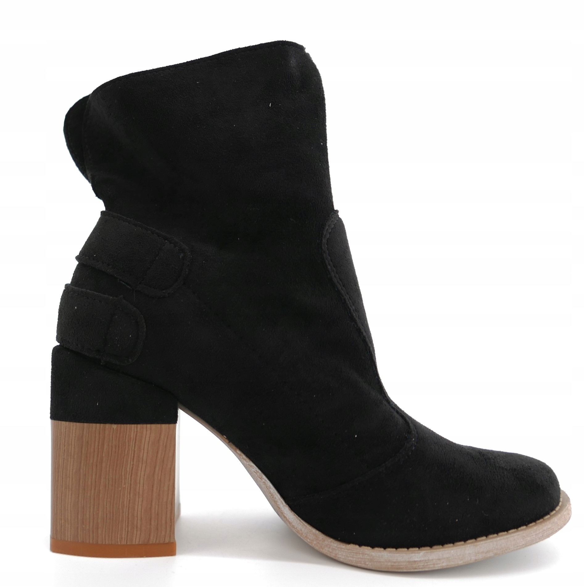 BELLA PARIS BOTKI NA SŁUPKU CZARNE Z KLAMRAMI R40 Rozmiar 40