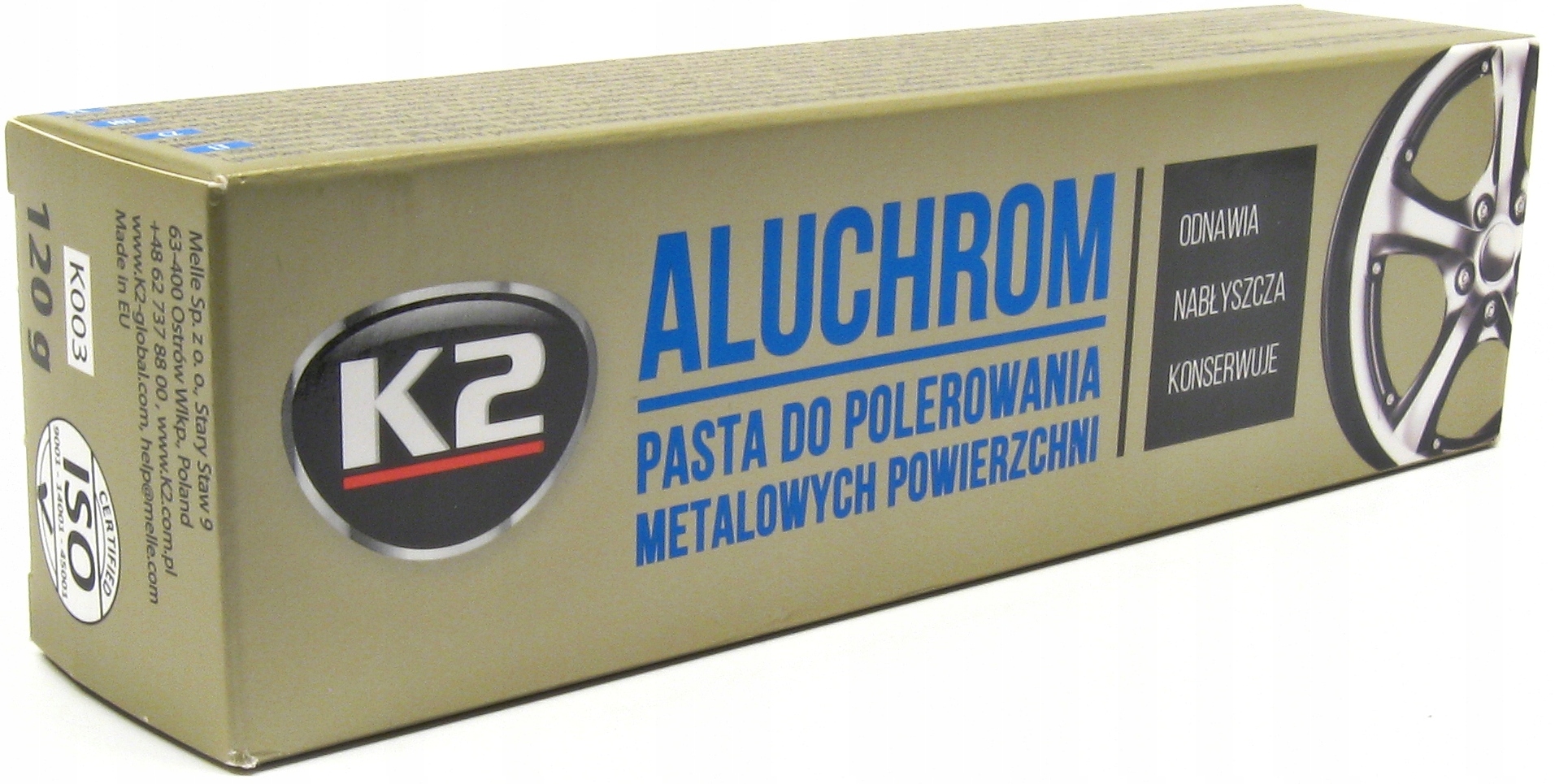 K2 Aluchrom pasta do czyszczenia chromu i aluminium 120g