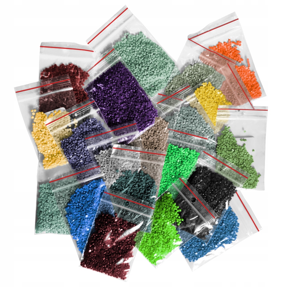 Diamanty pro diamantovou výšivku, Sada 30 sáčků pro Diamond painting