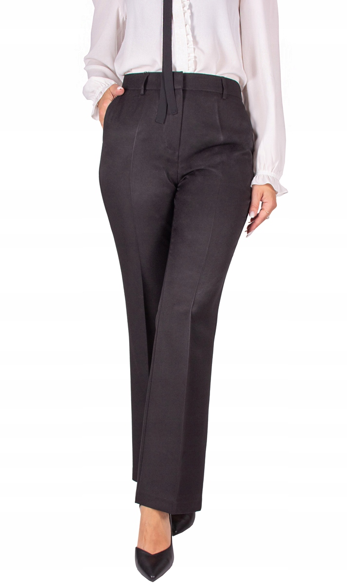 FIRI eleganckie SPODNIE DAMSKIE czarne 42 /29 XL Wzór dominujący bez wzoru