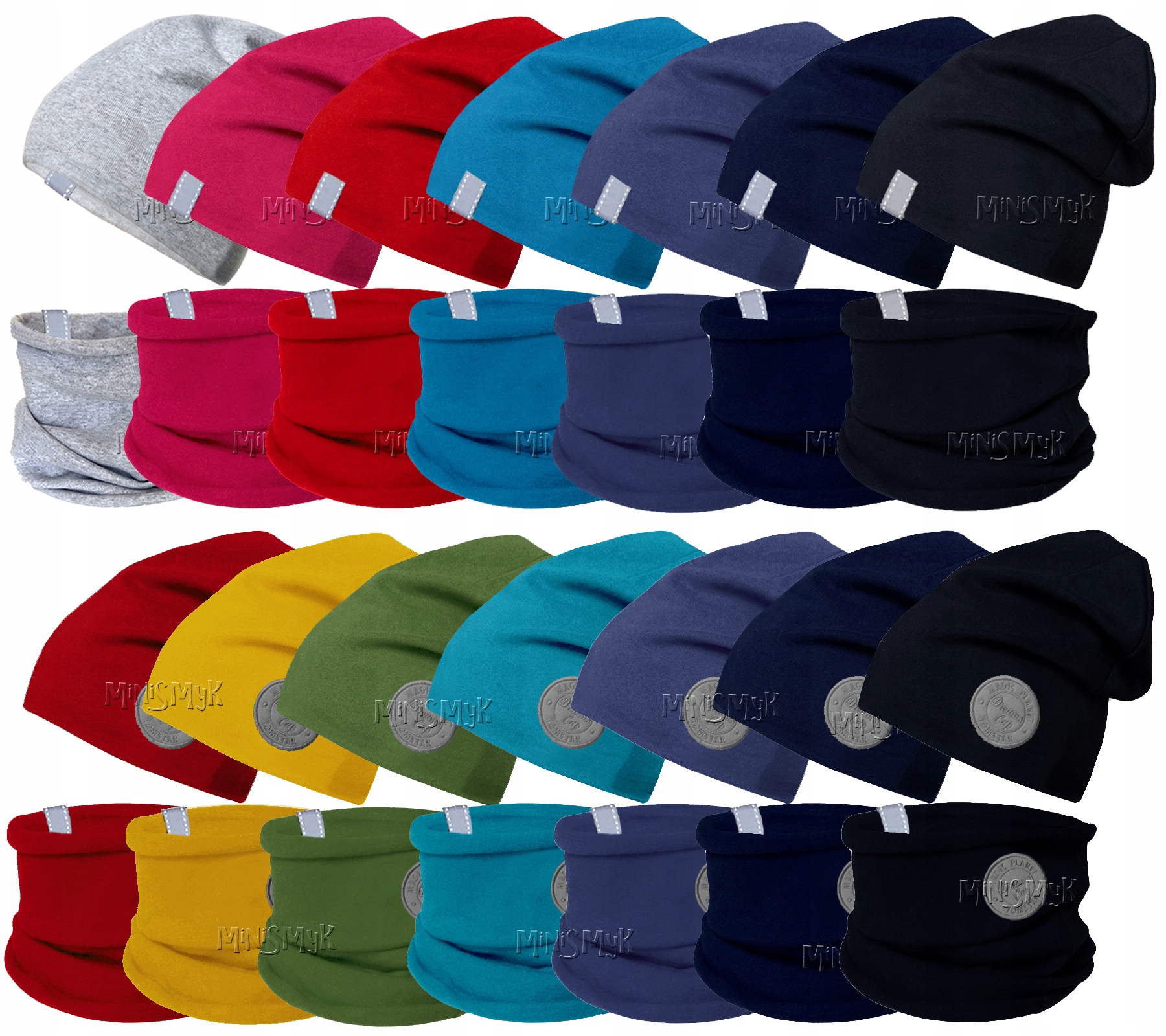 Bordowy Komplet bawełniany wiosna jesień CZAPKA + TUBA komin r. 51-56 Rozmiar 51-56 cm