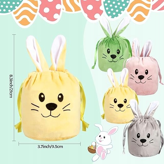 4X AKSAMITNE WORECZKI PREZENTOWE WIELKANOC NA KRÓLICZKA DO SZUKANIA JAJEK Kod producenta 61454145451