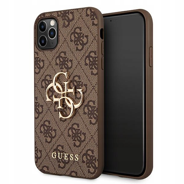 Guess GUHCN654GMGBR iPhone 11 Pro Max brązowy/brown hardcase 4G Big Metal L