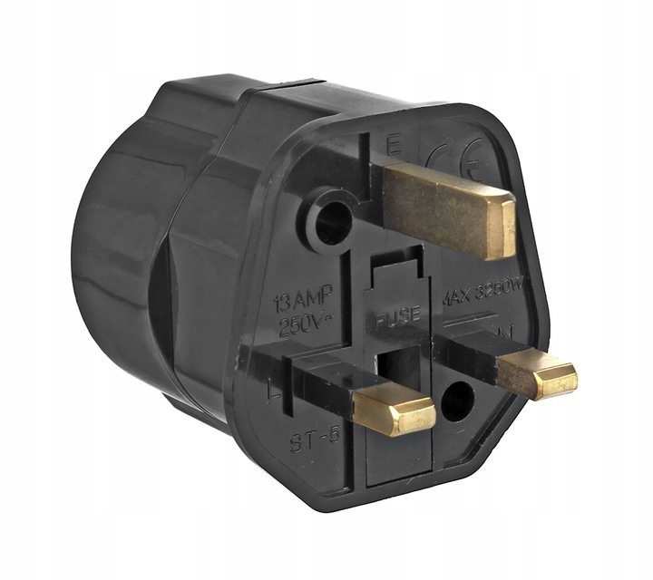 

Adapter Wtyczek Polska/eu Anglia Uk Bezpiecznik