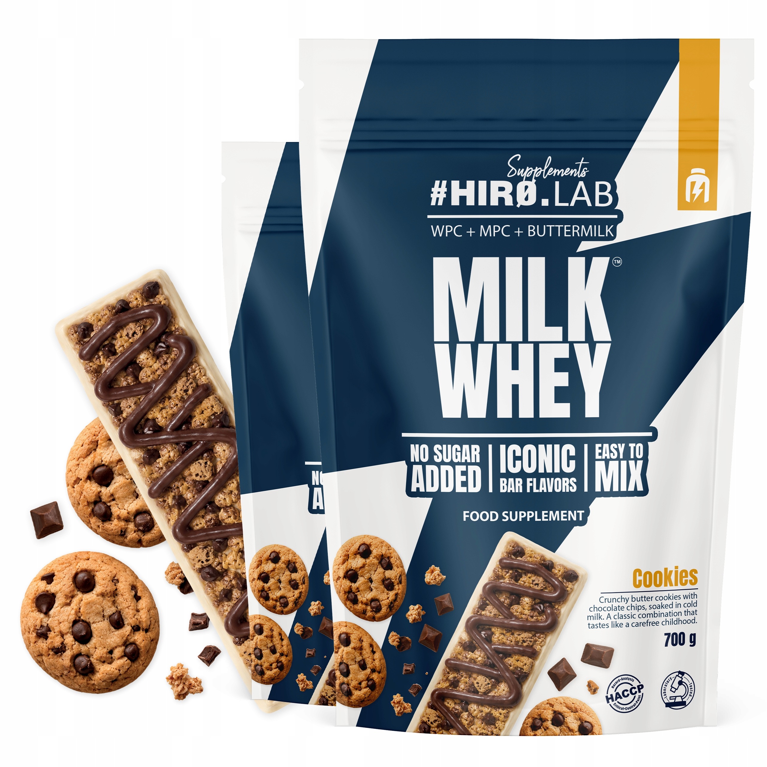 2x Protein Milk Whey 700 g Bílkoviny Protein Wpc 80 Mpc Sušenka Hiro