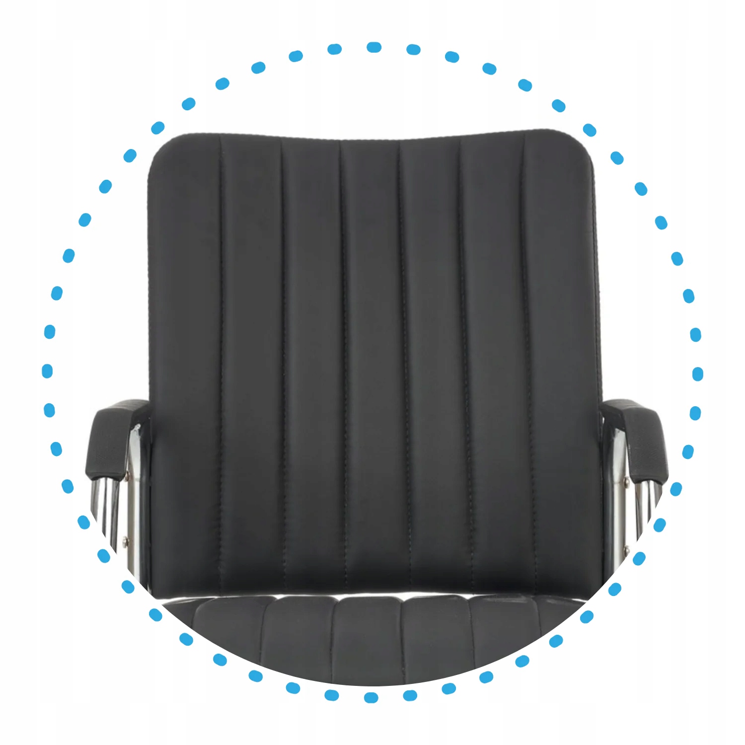 Krzesło Biurowe Konferencyjne EkoSkóra z Podłokietnikami Czarne VIGOR Szerokość mebla 53 cm