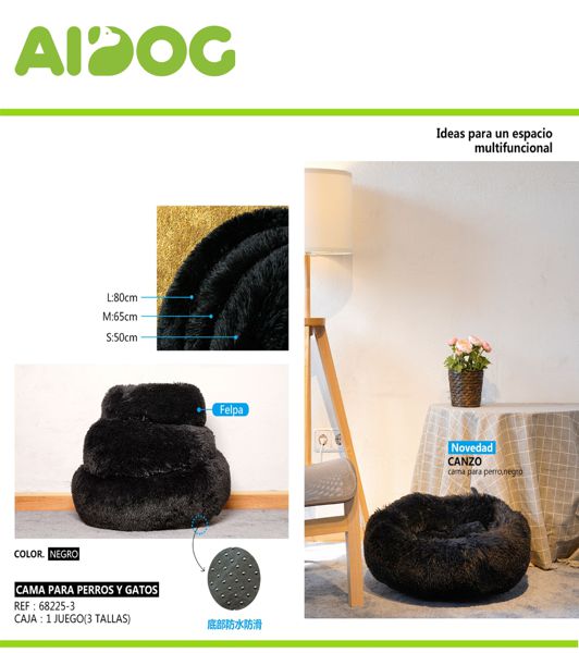 Levně Hnízdo pro psa 3-dílné s peacock velvetem šedé