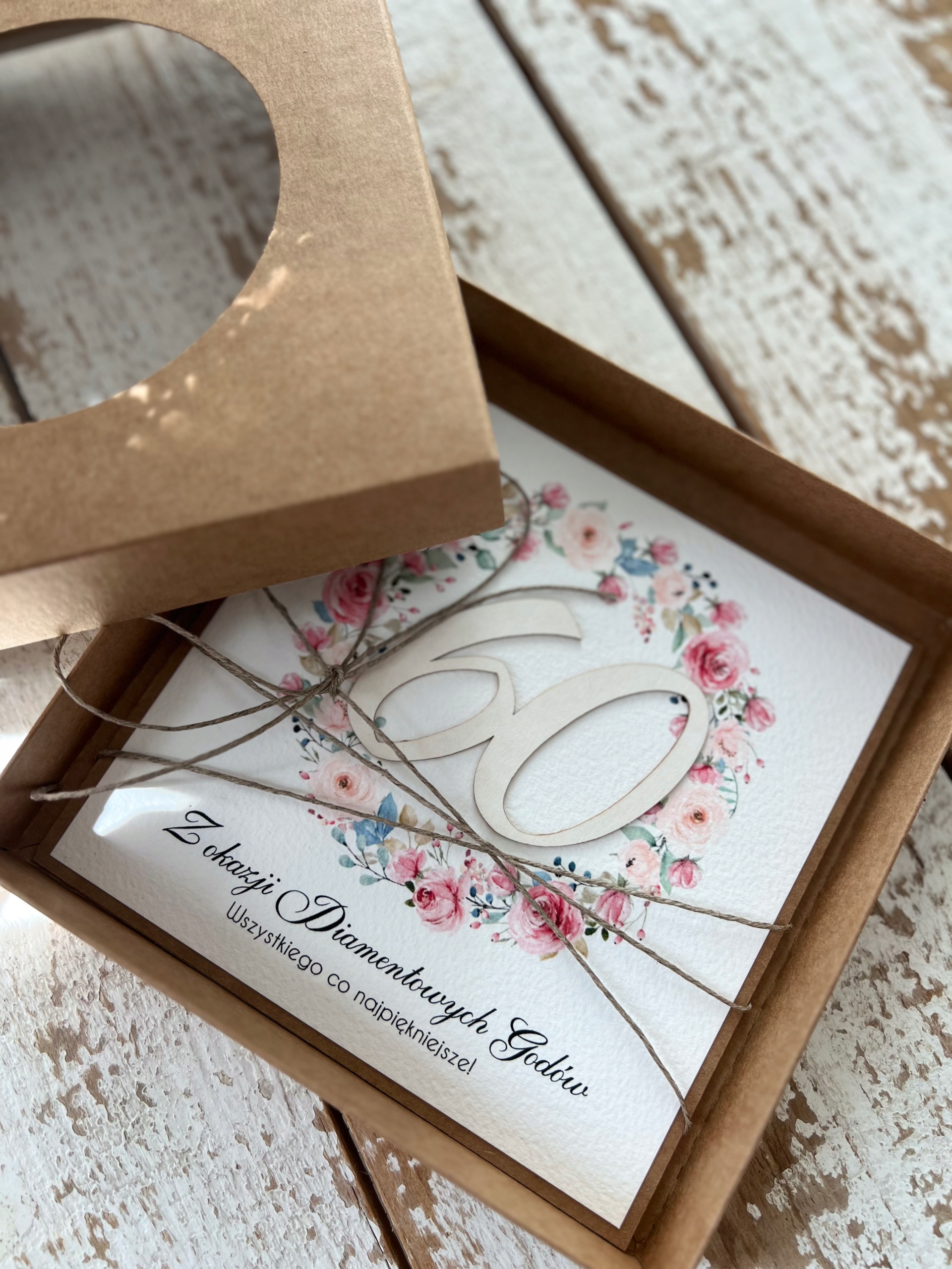 Přání k 60. výročí svatby diamantové gody dárek ručně vyráběný