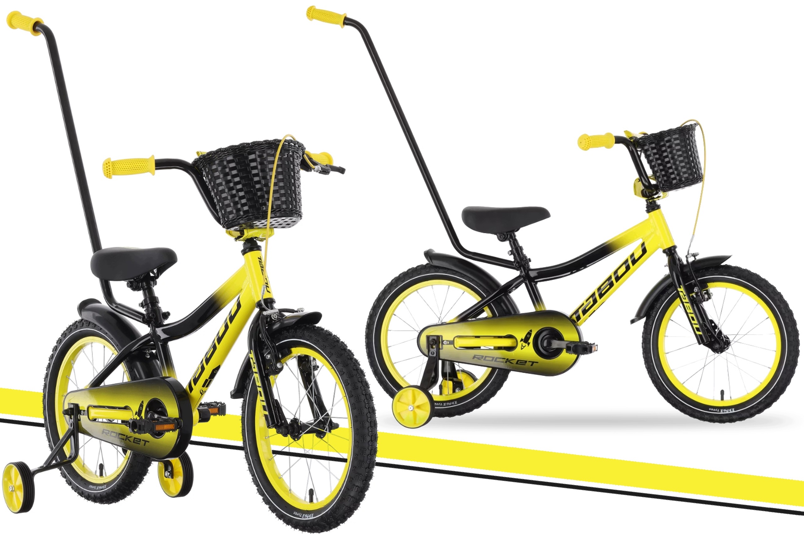 Rower dziecięcy 14" Tabou Rocket Alu czarny żółty R27