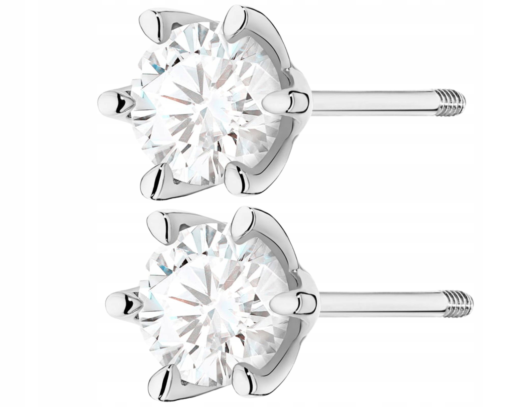 Bílé Zlato Náušnice Na Šroubovací Tyčince S Velkým Diamantem 2,00 Ct