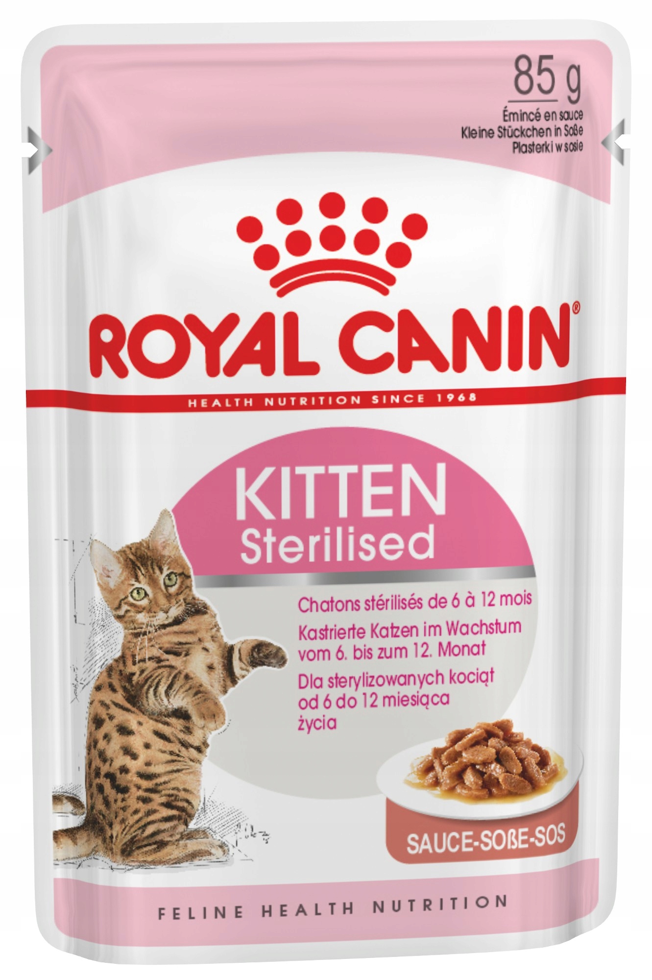 Levně 7x Royal Canin Kitten sterilizované krmivo v omáčce 85g