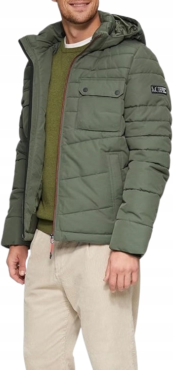 Soliver Prošívaná Zimní Bunda S Kapucí V Barvě Khaki XL J5G