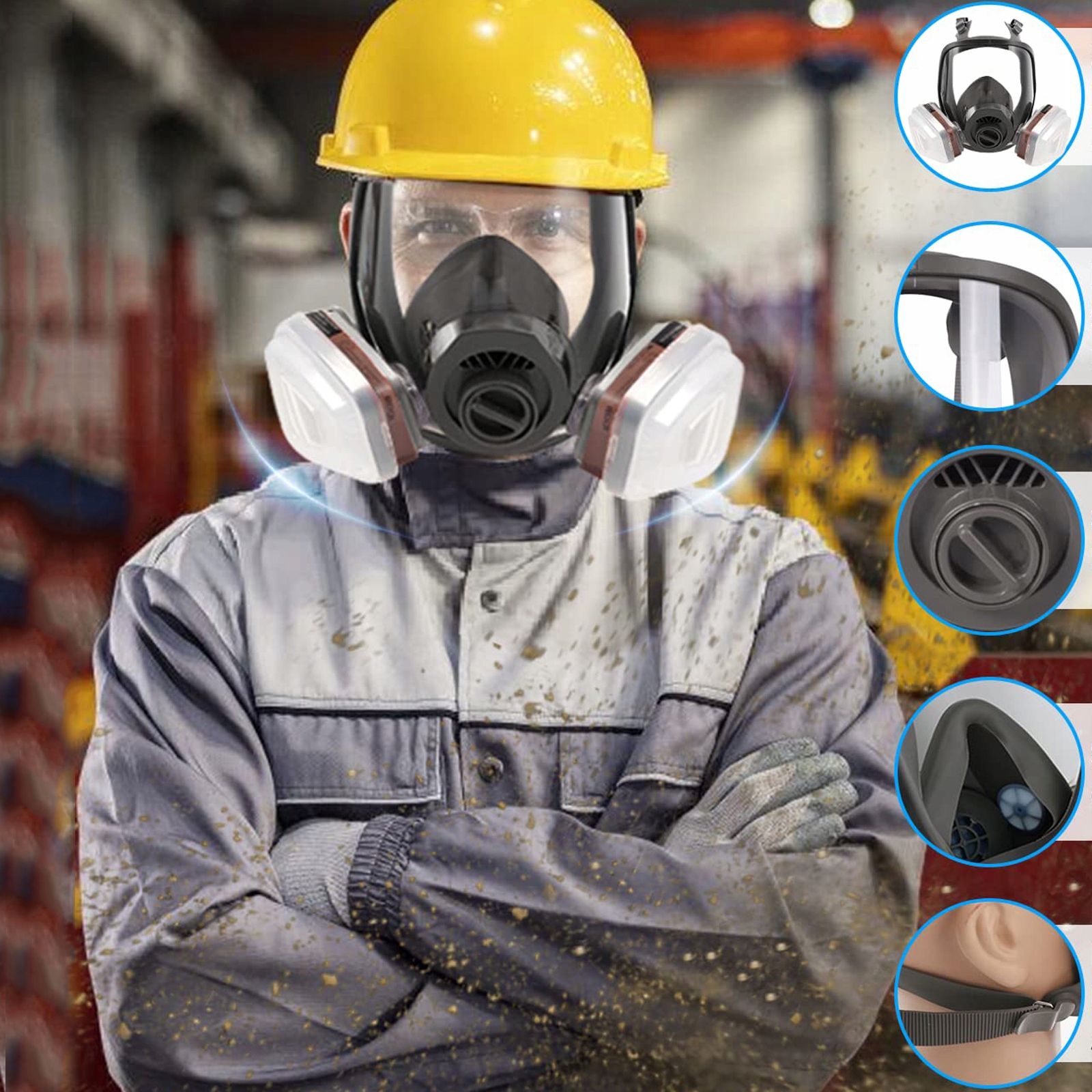 MASKA PEŁNOTWARZOWA 6800 DO WIELOKROTNEGO UŻYTKU , OCHRONA DRÓG ODDECHOWYCH Marka bez marki