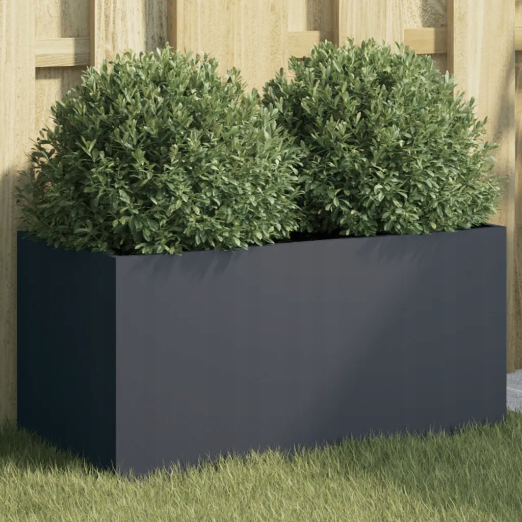 Truhlík antracitový 62 x 30 x 29 cm ocel Antracitová 841591