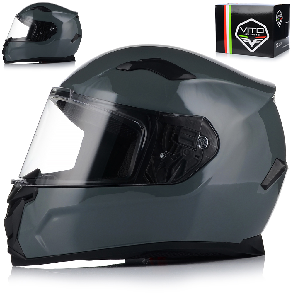 Motocyklová Prilba Vito Duomo Nardo Grey Integrálny Šedý Lesk