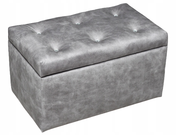 PUFA skrzynia OTWIERANA welur SZARA GLAMOUR cekiny Marka Eleganzaa