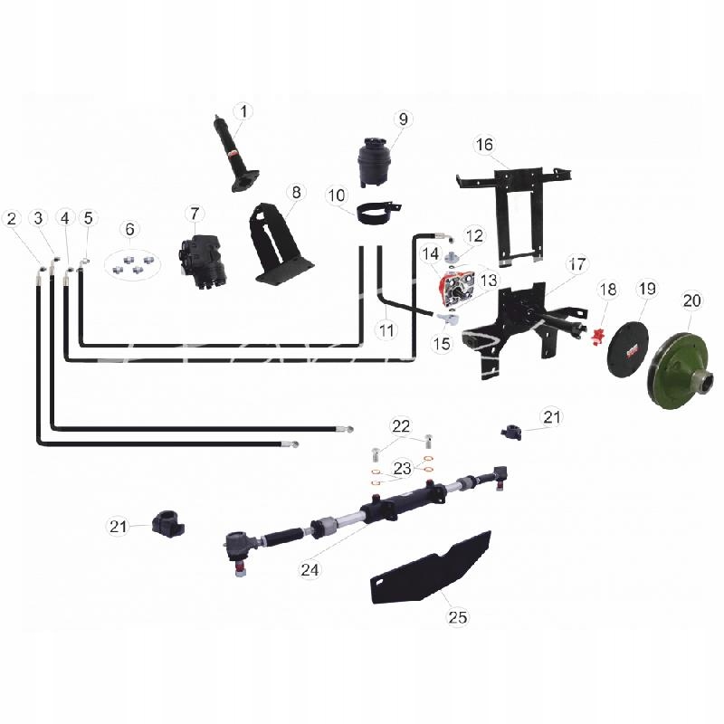 WSPOMAGANIE C-360 WAŁ KARDANA OŚ PŁASKA ORBITROL HYDRAULICZNE KOMPLET