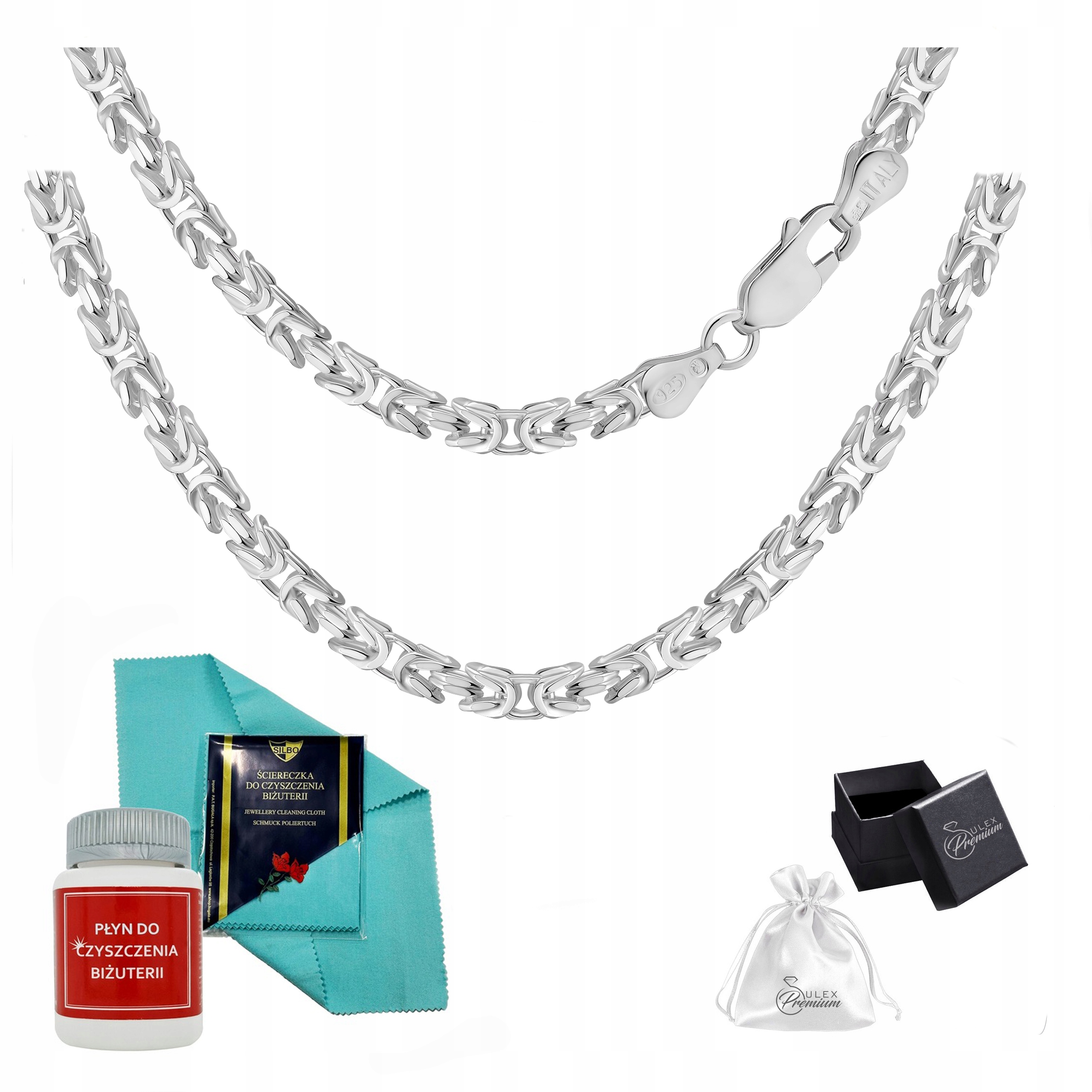 Královský řetěz Bizantina stříbro 925 Elegantní Dárek 55 cm x 4.0 mm