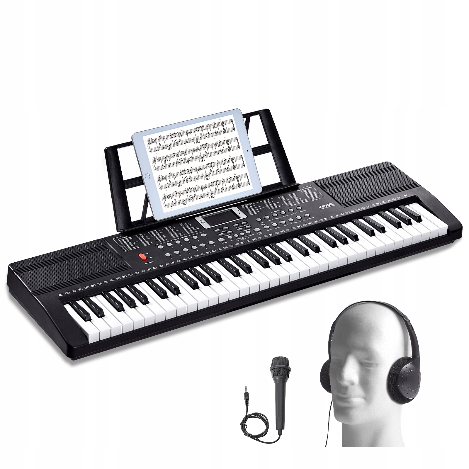 Vevor 61-KLÁVESOVÉ Prémiové Digitální Piano 200 Tónů 200 Rytmů Sada