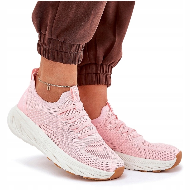 Dámské Pohodlné Sportovní Boty Big Star RR274A131 Hi-poly Systém Růžové 37