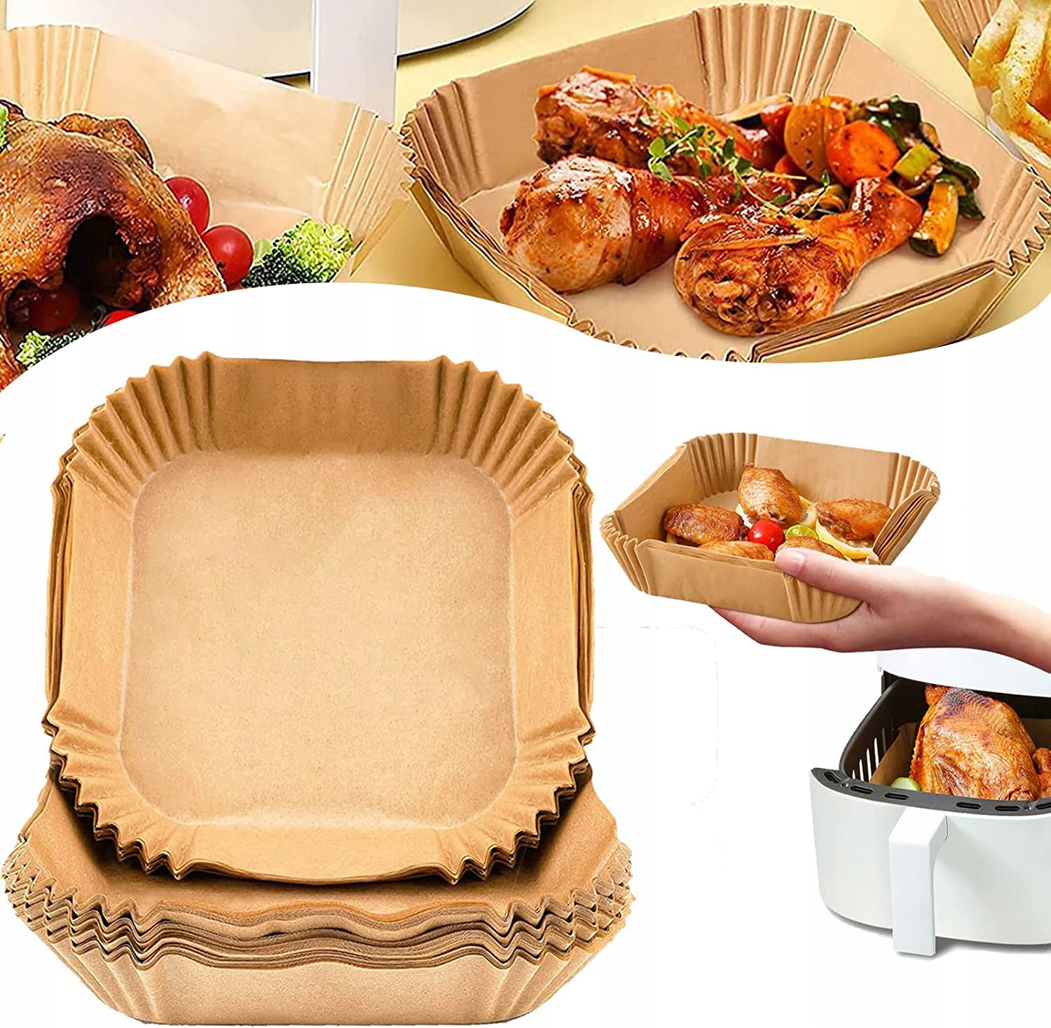 PAPIER DO PIECZENIA 100SZT DO FRYTOWNICY NATURALNY Marka Bedee