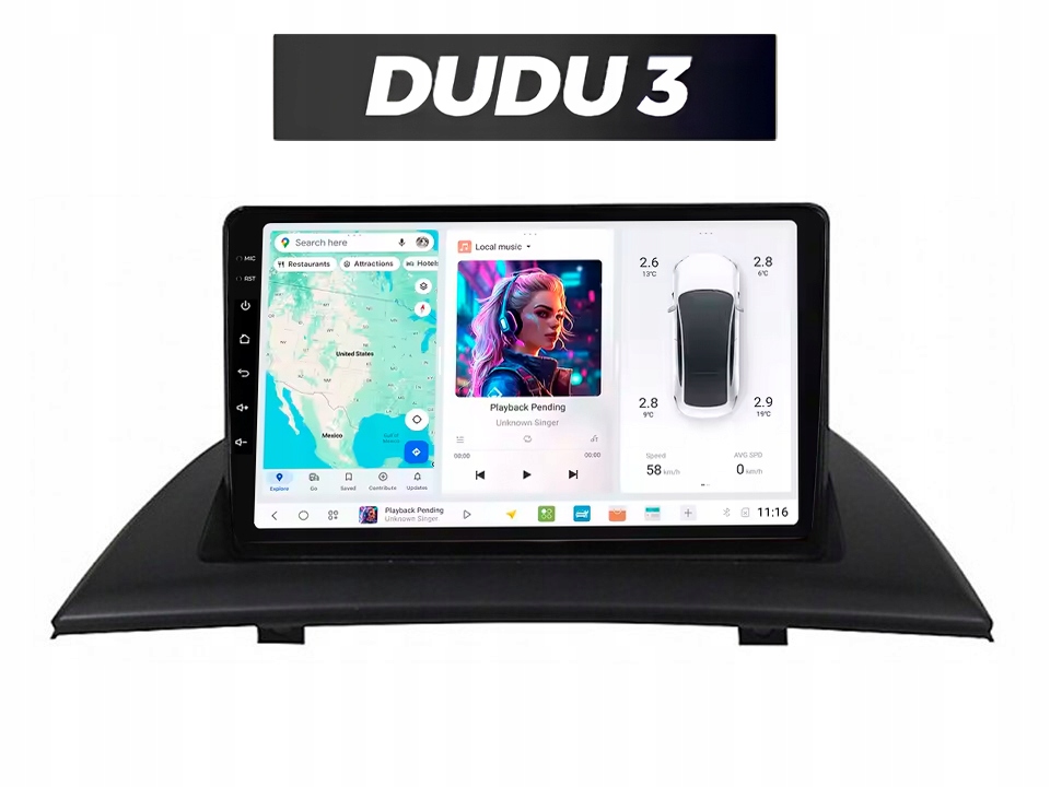 Radio Android Inefala do Bmw X3 2006-2010 2/64 CarPlay, Bluetooth, Gps