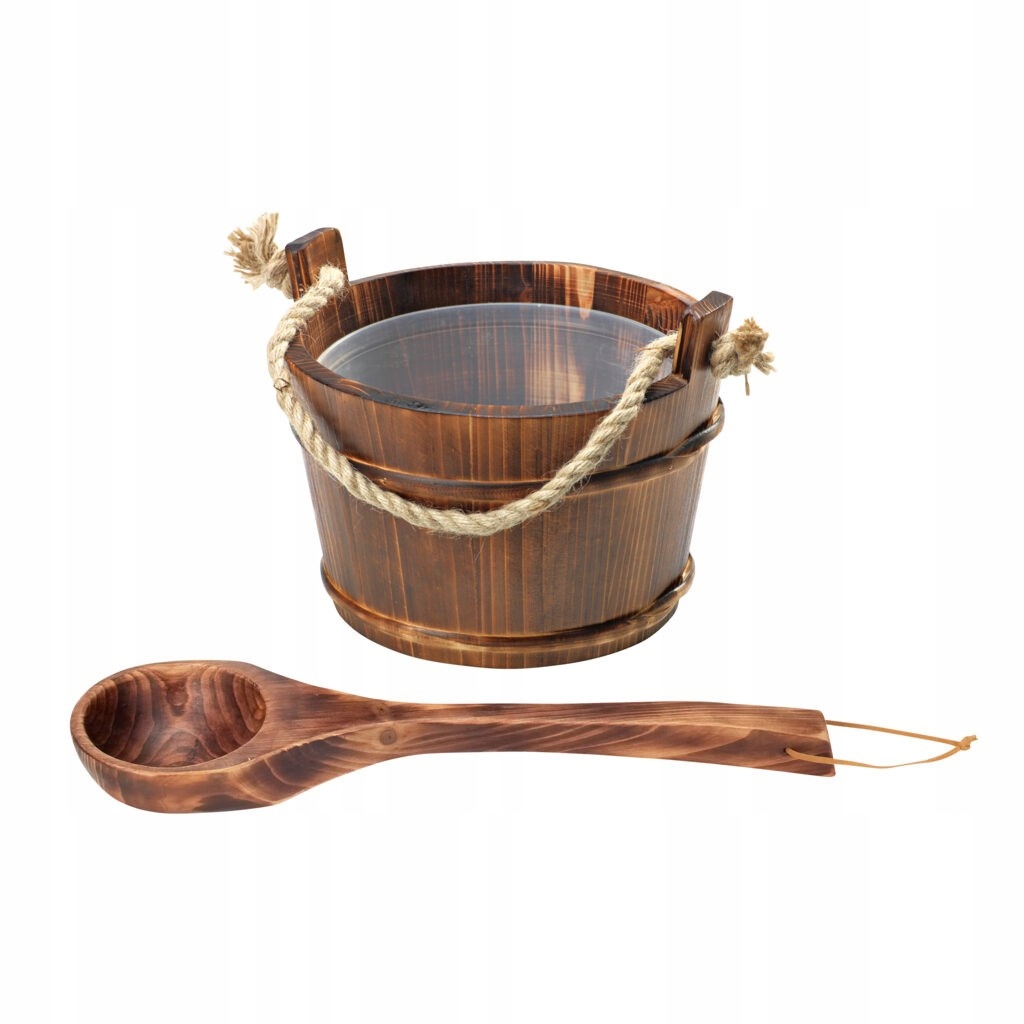 Sada Do Sauny Dřevěné Vědro 3,6 L Naběračka