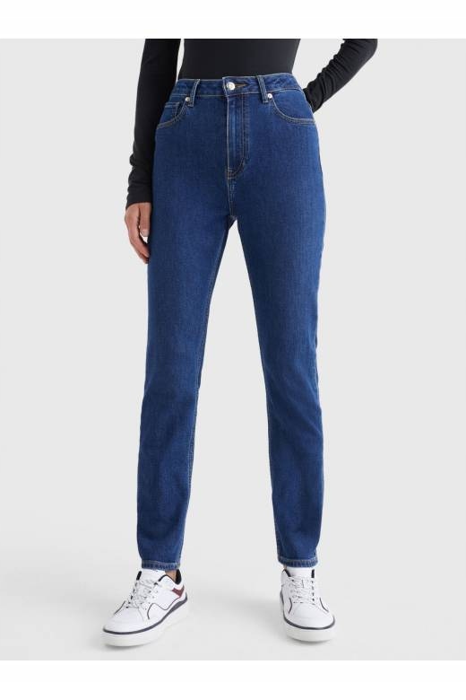 Tommy Hilfiger Dámské Džíny Úzké Nohavice Modré, Vysoký Pas 26/30 6EA
