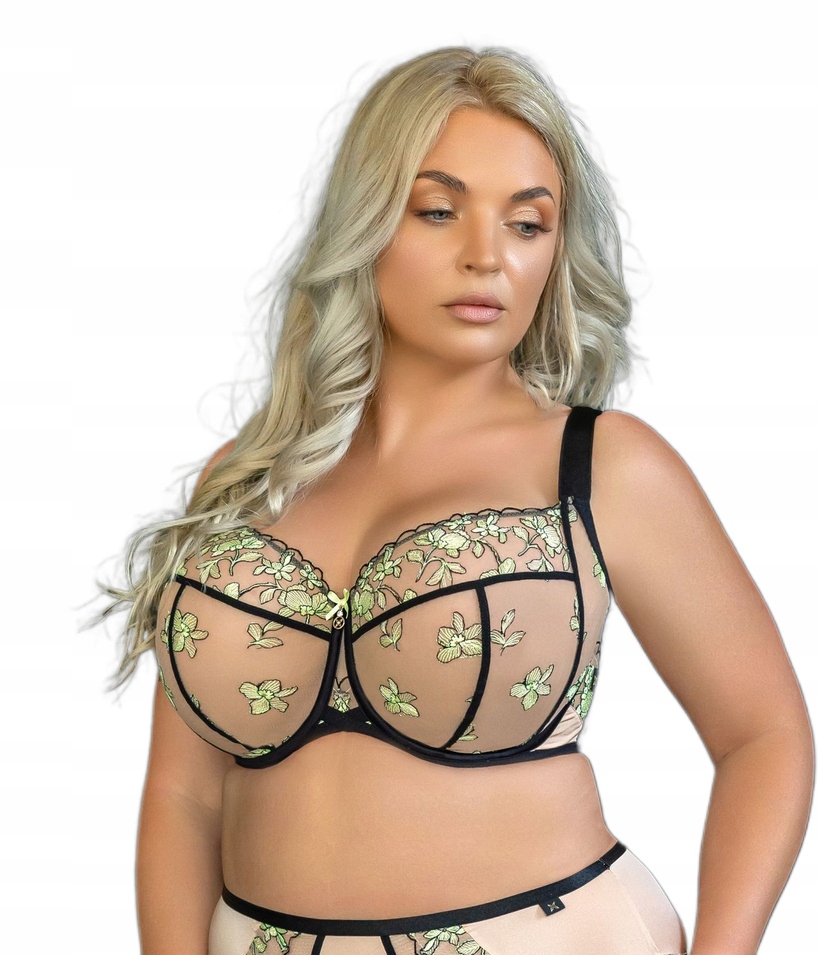 Krisline Podprsenka Soft Full Cup Lime Beige/béžová/černá 100D