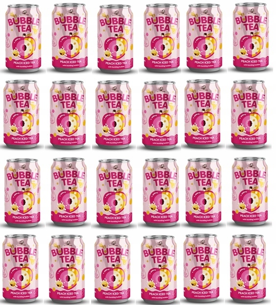 24x 320ml Madam Hong Bubble Iced Tea Peach Zgrzewka