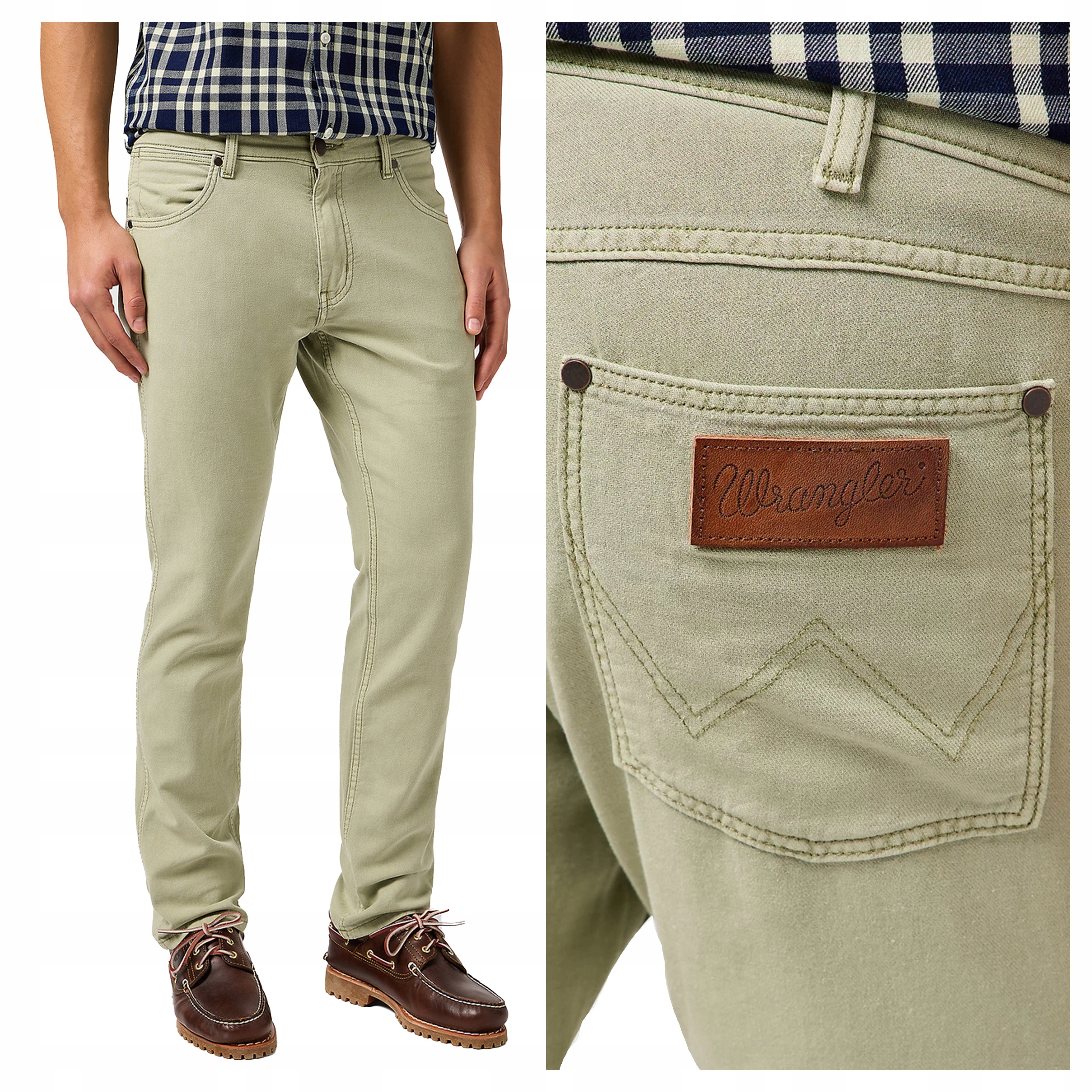 Pánské kalhoty Wrangler Greensboro Tea Klasické bavlněné W33 L30
