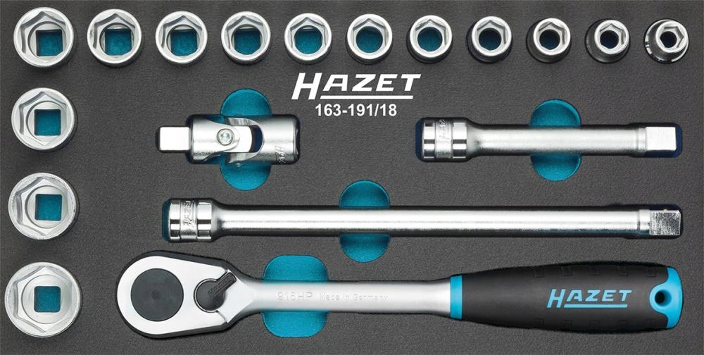 Nástrojový modul s koncovkami nástrčného kľúča 1/2" 18-dielny Hazet