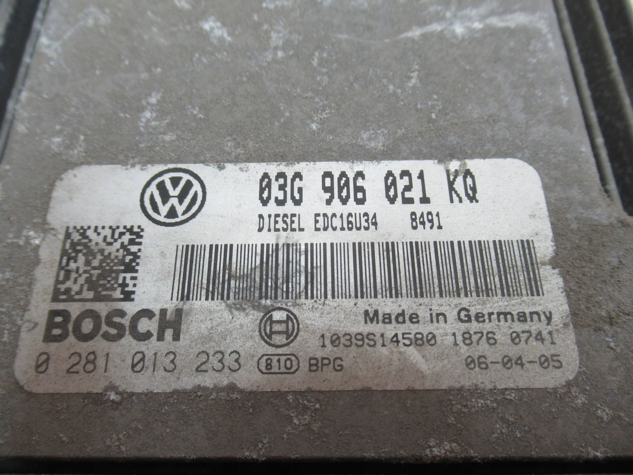 computer control unit VW GOLF V 1.9 TDI 03G906021KQ