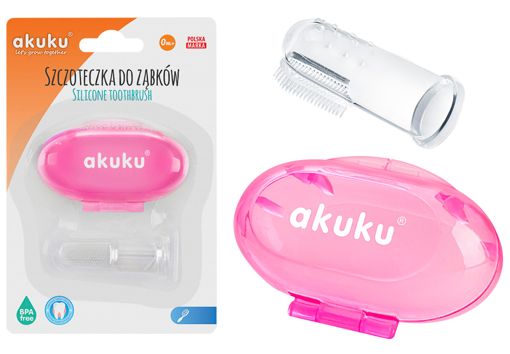 SZCZOTECZKA na palec +ETUI MASOWANIA DZIĄSEŁ ZĘBÓW