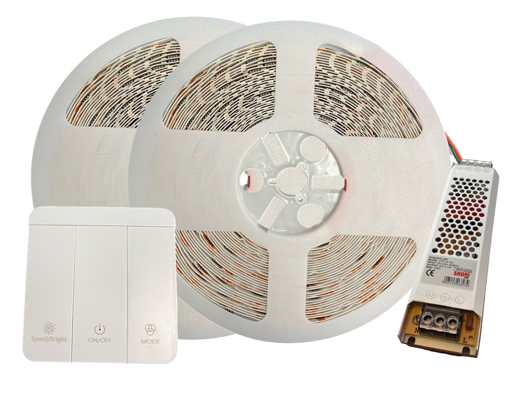 Sada Led pásikov 600 Smd Neutrálna napájací zdroj ovládač Efektu Vlna