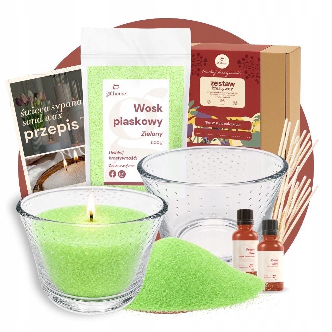 Sada pro výrobu sypaných svíček Sand Wax 2x500 ml Zelená Diy
